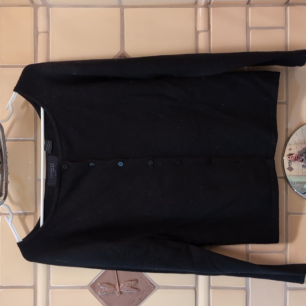 Vintage Express silk & cashmere cardigan - Picture 2 of 8